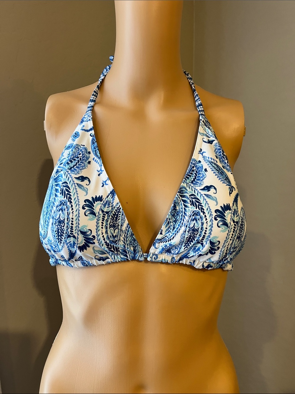 Cabana Life Blue Triangle Bikini Top M